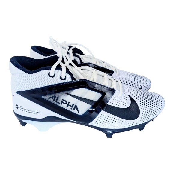 NEW Nike Alpha Menace Pro 4 Men\'s Football Cleats Size 15 Navy Blue/White main image 4